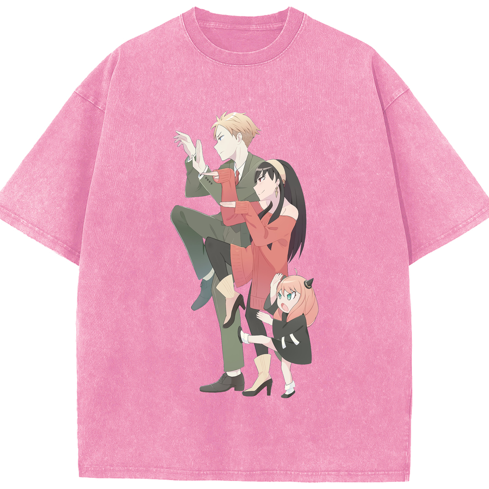 （画像用） SPY×FAMILY间谍家家酒 綿100% ヴィンテージ風 半袖Tシャツ（フロントプリント）